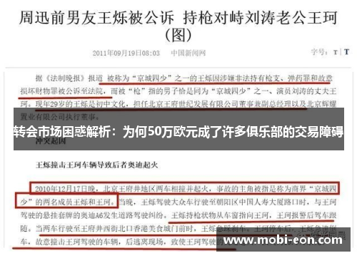 转会市场困惑解析:为何50万欧元成了许多俱乐部的交易障碍 转会市场困惑解析:为何50万欧元成了许多俱乐部的交易障碍